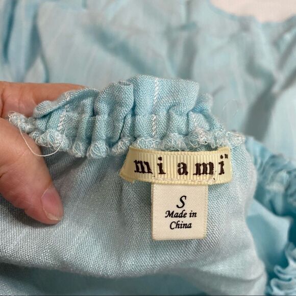 Miami‎ Turquoise Floral Embroidered Bell Sleeve Top - Picture 3 of 8